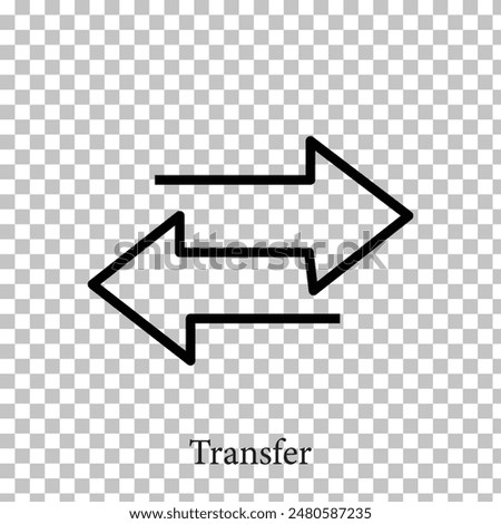 Black Transfer arrows icon. Data transfer vector icon. Arrow exchange icon. Arrow left and right symbol. Vector illustration on transparent background. Vector illustration. Eps file 39.