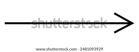 Long arrow right vector icon. Black horizontal double arrow. Vector icon. thick pointer vector icon isolated on white background. Vector illustration. Eps file 117.