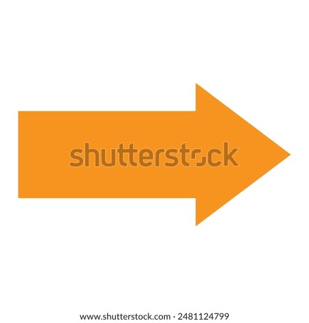 Thick arrow icon vector styles isolated on white background. orange large forward or right pointing solid long arrow icon sketched as vector symbol. Vector illustration. Eps file 1.