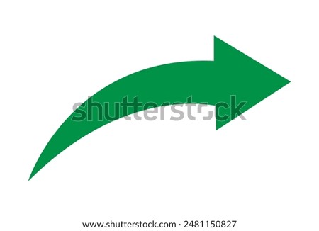 Green arrow to the right vector, isolated on white background. Arrow indicated the direction symbol. Green arrow right icon symbol. Vector illustration. Eps file 74.