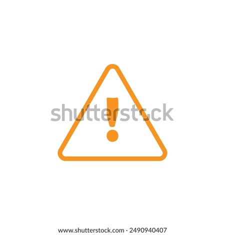 Orange Warning, attention. Vector icon. Exclamation sign, Danger Warning, Isolated, Caution icon Warning symbol. Vector illustration. Eps file 44.