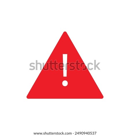 Red Danger warning icon vector. Risk sign. Exclamation Alert Alarm sign. Error message. Important message. Warning Sign Icon. Vector illustration. Eps file 38.