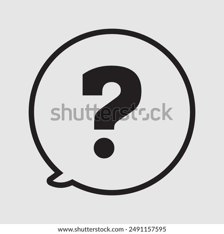 Question mark, mini line, icon. Question mark icon symbol, vector illustration. Bubble question icon. Eps file 31.