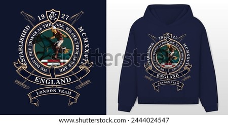 logo slogan graphic, retro Sport with, city london england, college Country club summer SS24 crest sport
