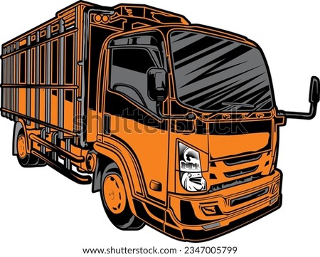 izuzu canter truck transportation vector, vehicle, vector, automotive illustration editable vector 