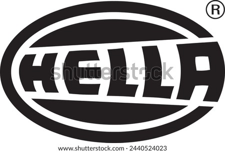 editable vector logo of hella horn badge black and white automotive horn and light flat image