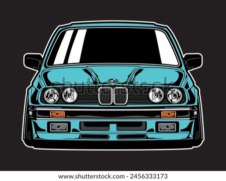 bmw artwork vector, e30 transportation vector, vehicle, vector, automotive illustration editable vector 