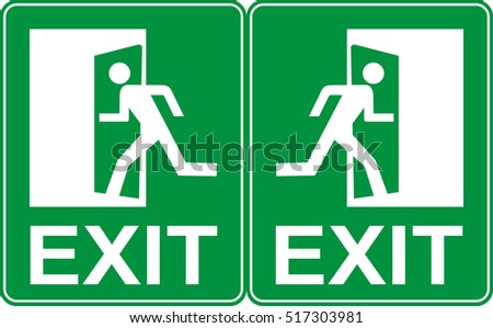 Emergency Exit Vector Sign - 517303981 : Shutterstock
