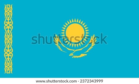 Kazakhstan Flag. National Kazakhstan flag. Flag of Kazakhstan. Flag of Kazakhstan Vector graphics