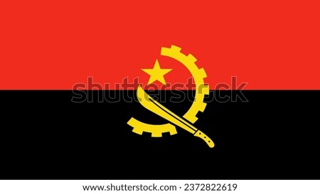 Angola Flag. National Angola flag. Flag of Angola. The flag of Angola Vector graphics