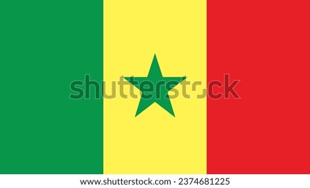 Senegal Flag. National Senegal flag. Flag of Senegal. Flag of Senegal Vector graphics