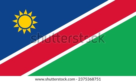 Namibia Flag. National Namibia flag. Flag of Namibia. Flag of Namibia Vector graphics