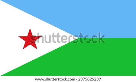 Djibouti Flag. National Djibouti flag. Flag of Djibouti. Flag of Djibouti Vector graphics