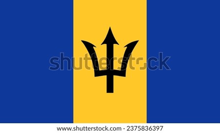 Barbados Flag. National Barbados flag. Flag of Barbados. Flag of Barbados Vector graphics