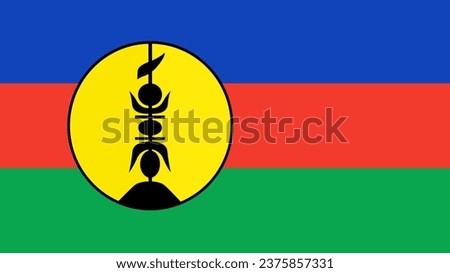 New Caledonia Flag. National New Caledonia flag. Flag of New Caledonia. Flag of New Caledonia Vector graphics