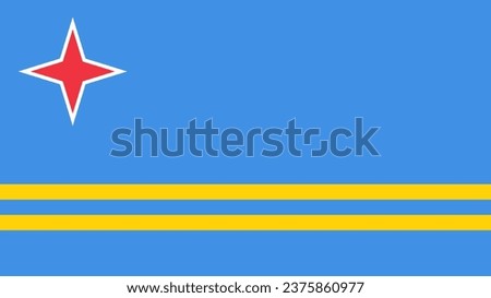 Aruba Flag. National Aruba flag. Flag of Aruba. Flag of Aruba Vector graphics