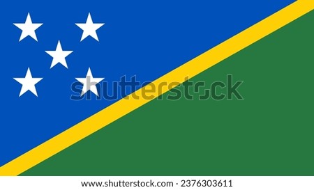 Solomon Islands Flag. National Solomon Islands flag. Flag of Solomon Islands. Flag of Solomon Islands Vector graphics