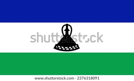 Lesotho Flag. National Lesotho flag. Flag of Lesotho. Flag of Lesotho Vector graphics