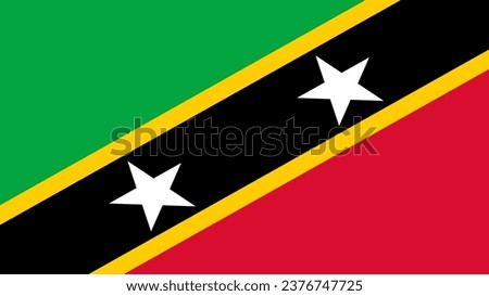 Saint Kitts and Nevis Flag. National Saint Kitts and Nevis flag. Flag of Saint Kitts and Nevis. Flag of Saint Kitts and Nevis Vector graphics