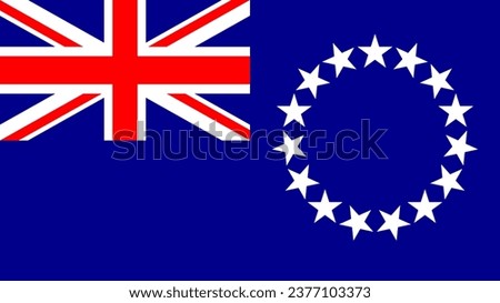 Cook Islands Flag. National Cook Islands flag. Flag of Cook Islands. Flag of Cook Islands Vector graphics