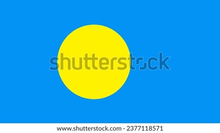 Palau Flag. National Palau flag. Flag of Palau. Flag of Palau Vector graphics