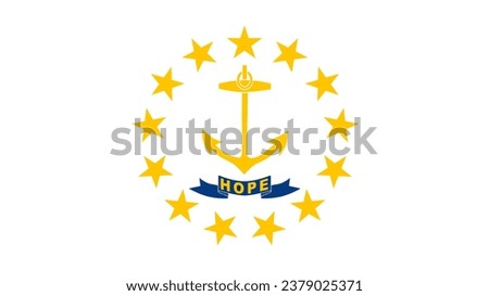 Rhode Island Flag. Rhode Island State Flag. Flag of Rhode Island. Flag of Rhode Island Vector graphics