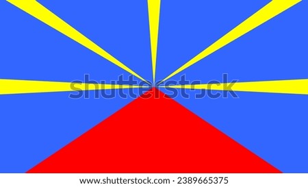 Reunion Island Flag. Flag of Reunion Island. Reunion Island Flag Vector graphics