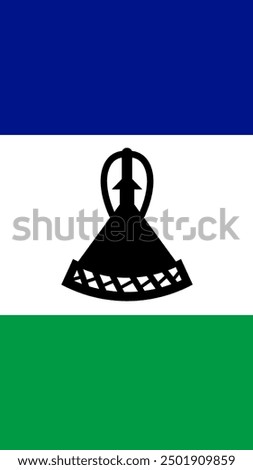 Vertical Lesotho Flag, Vertical Flag of Lesotho