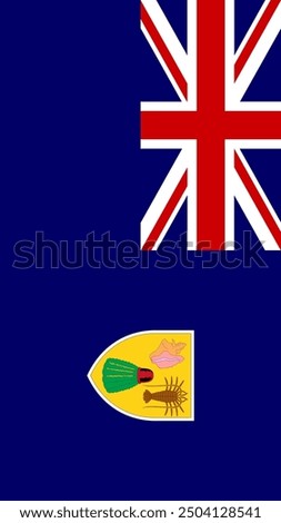 Vertical Turks and Caicos Islands Flag, Vertical Flag of Turks and Caicos Islands