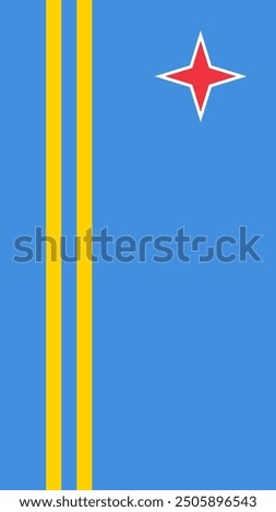 Vertical Aruba Flag, Vertical Flag of Aruba