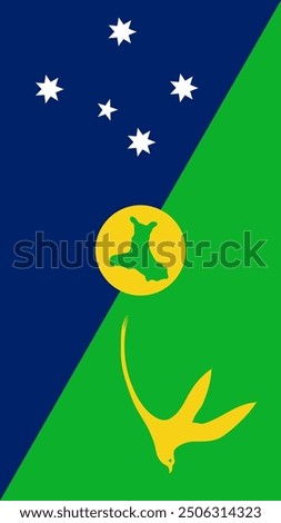 Vertical Christmas Island Flag, Vertical Flag of Christmas Island