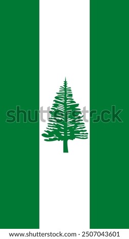 Vertical Norfolk Island Flag, Vertical Flag of Norfolk Island