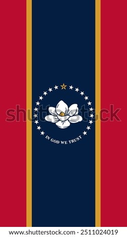 Vertical Mississippi Flag, Vertical Flag of Mississippi