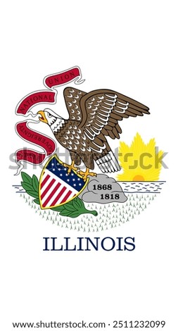 Vertical Flag of Illinois, Vertical Illinois Flag