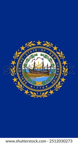 Vertical Flag of New Hampshire, Vertical New Hampshire Flag