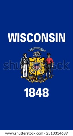 Vertical Flag of Wisconsin, Vertical Wisconsin Flag