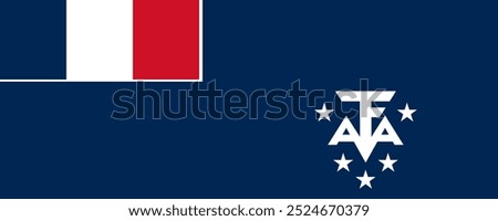 Flag of French Southern and Antarctic Lands, long version, Vector Images