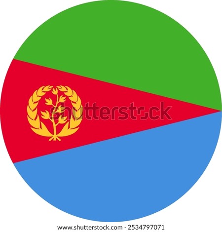 Eritrea Circle Flag, Circle Flag of Eritrea, Vector Images