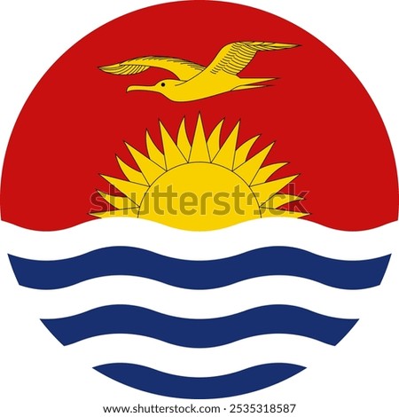 Kiribati Circle Flag, Circle Flag of Kiribati, Vector Images