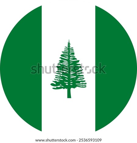 Norfolk Island Circle Flag, Circle Flag of Norfolk Island, Vector Images