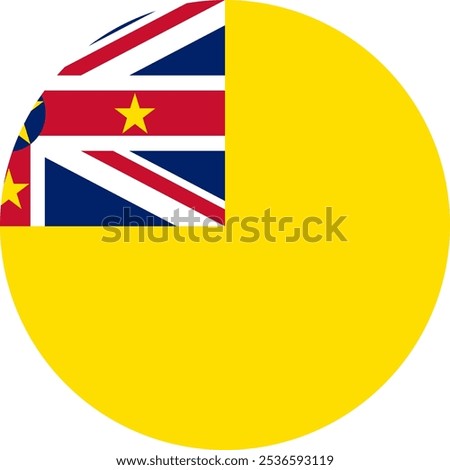 Niue Circle Flag, Circle Flag of Niue, Vector Images