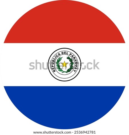 Paraguay Circle Flag, Circle Flag of Paraguay, Vector Images