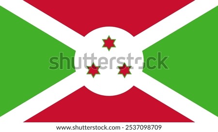 Flag of Burundi, 16:9 Format, Burundi Flag, Vector Images