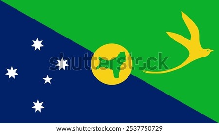 Flag of Christmas Island, 16:9 Format, Christmas Island Flag, Vector Images