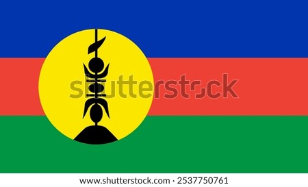 Flag of New Caledonia, 16:9 Format, New Caledonia Flag, Vector Images