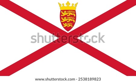 Flag of Jersey, 16:9 Format, Jersey Flag, Vector Images