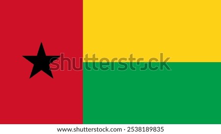 Flag of Guinea-Bissau, 16:9 Format, Guinea-Bissau Flag, Vector Images