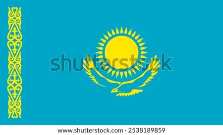 Flag of Kazakhstan, 16:9 Format, Kazakhstan Flag, Vector Images