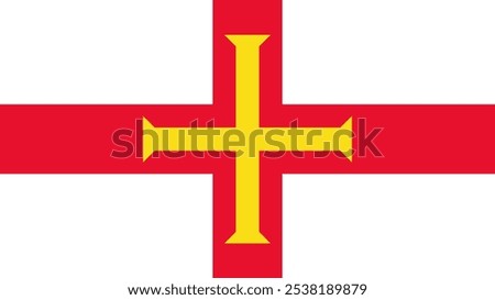 Flag of Guernsey, 16:9 Format, Guernsey Flag, Vector Images