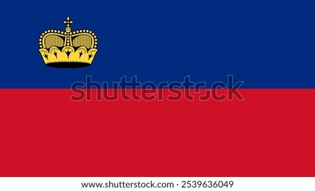 Flag of Liechtenstein, 16:9 Format, Liechtenstein Flag, Vector Images